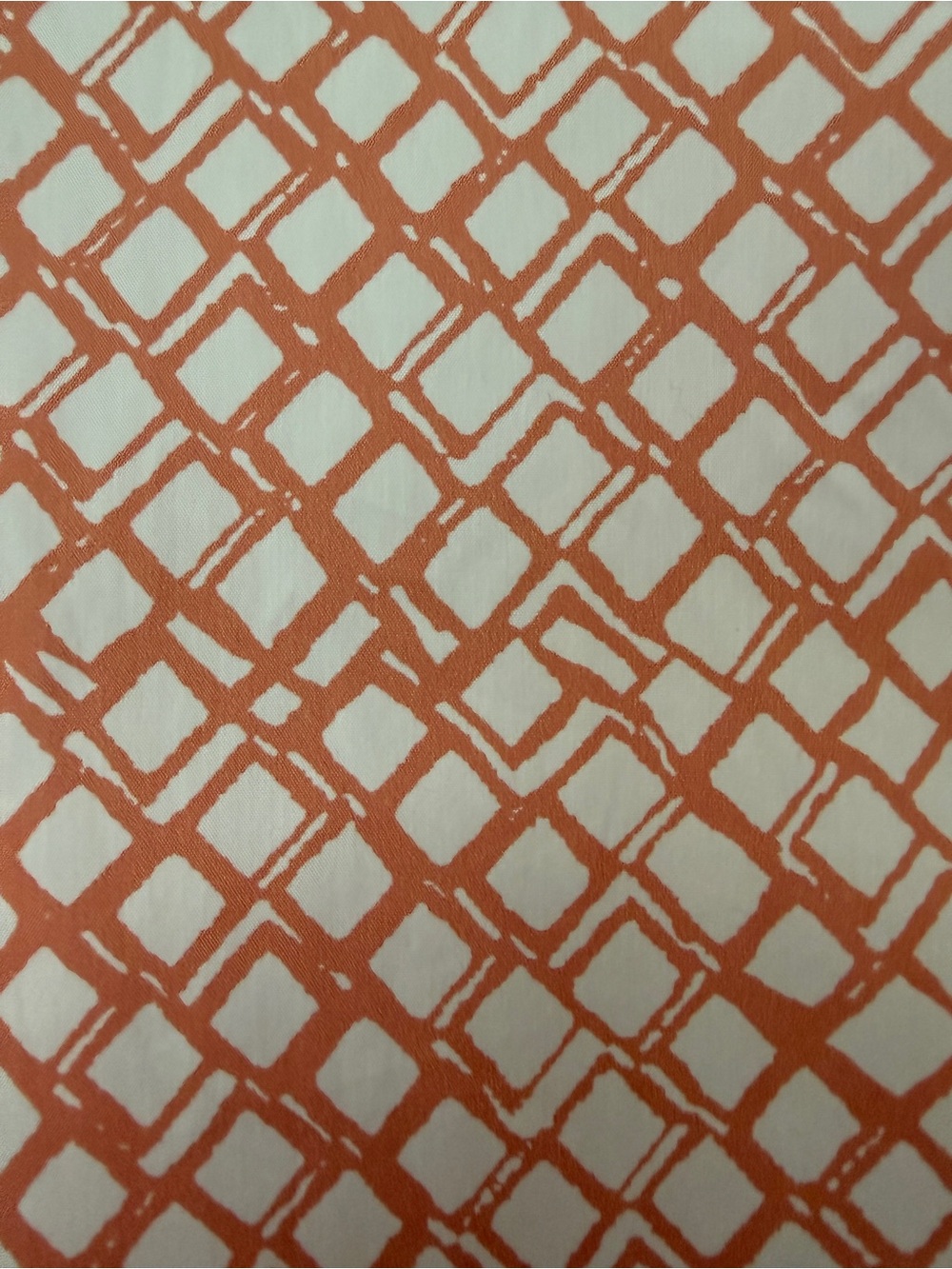Lafayette 148 New York Stretch Cotton Sleeveless Blouse Coral Geometric Print 10 - Picture 6 of 8